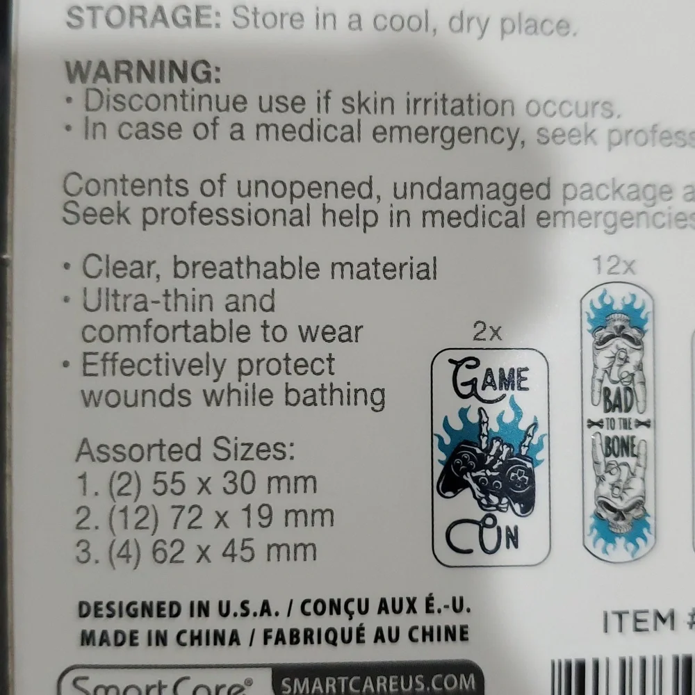 18piece tatoo style assorted translucent waterproof‎ bandages brand new FREE
